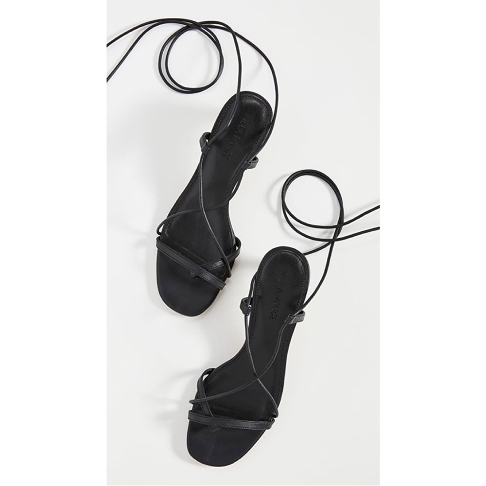 New Villa Rouge DAnnie Black leather Lace-Up Strappy Heeled Sandals low heel 5